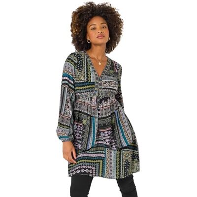 Joe Browns Women's Black Boho Tunic Dress, Regular, Black, UK 8 Joe Browns Women's Black Boho Tunic Dress, Regular, Black, UK 8
