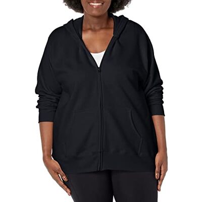 Just My Size Women's Plus-Size Full Zip Fleece Hoodie, Ebony, 2XL Just My Size Women's Plus-Size Full Zip Fleece Hoodie, Ebony, 2XL