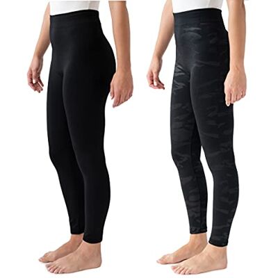 MUK LUKS Women's 2 Pack of Leggings Hosiery, Black/Black, X-Large (Pack of 2) MUK LUKS Women's 2 Pack of Leggings Hosiery, Black/Black, X-Large (Pack of 2)