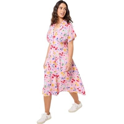 Joe Browns Women's Playful Print Batwing Sleeve Tea Dress, Regular, Pink, UK 14 Joe Browns Women's Playful Print Batwing Sleeve Tea Dress, Regular, Pink, UK 14