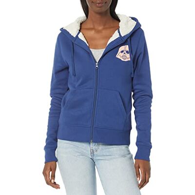 Amazon Essentials Disney Marvel Star Wars Princess Women's Fleece Sherpa-Lined Full-Zip Hoodies, Star Wars Darth, S Amazon Essentials Disney Marvel Star Wars Princess Women's Fleece Sherpa-Lined Full-Zip Hoodies, Star Wars Darth, S