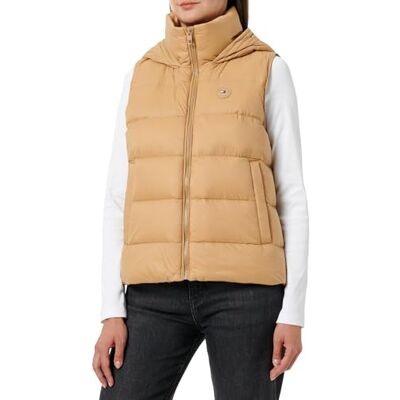 Tommy Hilfiger Women's Casual Down Gilet with Hood, Beige (Classic Khaki), S Tommy Hilfiger Women's Casual Down Gilet with Hood, Beige (Classic Khaki), S