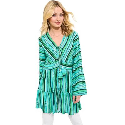 Joe Browns Women's Fashion Bold Striped Slim-Fit Tunic, Green, UK 12 Joe Browns Women's Fashion Bold Striped Slim-Fit Tunic, Green, UK 12
