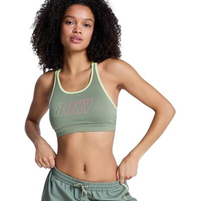 Roxy Sports Bra Everyday Flow Bra Womens Green Roxy Sports Bra Everyday Flow Bra Womens Green