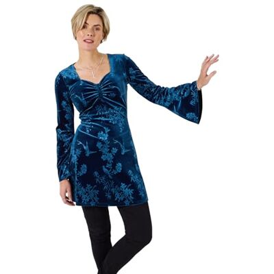 Joe Browns Women's Embossed Velour Tunic Top Shirt, Blue, 14 Joe Browns Women's Embossed Velour Tunic Top Shirt, Blue, 14