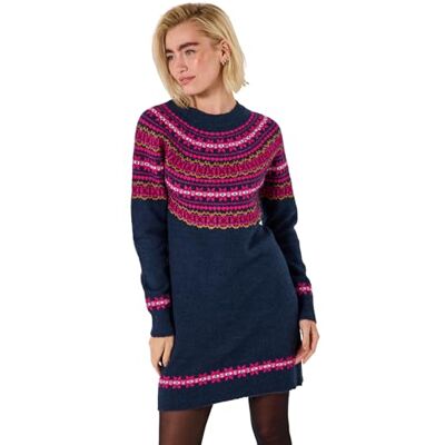 Joe Browns Women's Jacquard Detail Fairisle Knitted Dress Pullover Sweater, Blue, 18 Joe Browns Women's Jacquard Detail Fairisle Knitted Dress Pullover Sweater, Blue, 18