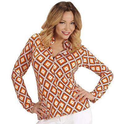W WIDMANN MILANO Party Fashion Widmann 09022 Diamond Shaped 70s Blouse, Multicoloured, L-XL W WIDMANN MILANO Party Fashion Widmann 09022 Diamond Shaped 70s Blouse, Multicoloured, L-XL