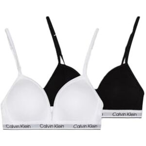 Calvin Klein Girls’ 2 Pack Triangle Bralettes, Multicolor (Pvhblack/Pvhclassicwhite), 8-10 Years Calvin Klein Girls’ 2 Pack Triangle Bralettes, Multicolor (Pvhblack/Pvhclassicwhite), 8-10 Years
