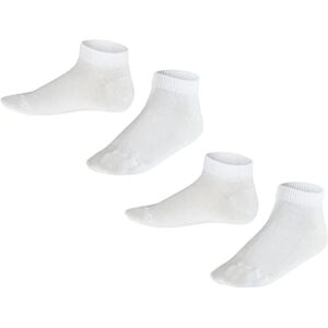 FALKE Unisex Kids Happy Double Pack K Sn Cotton Low-Cut Plain 2 Pairs Trainer Socks, White 0020, 6-8.5 FALKE Unisex Kids Happy Double Pack K Sn Cotton Low-Cut Plain 2 Pairs Trainer Socks, White 0020, 6-8.5