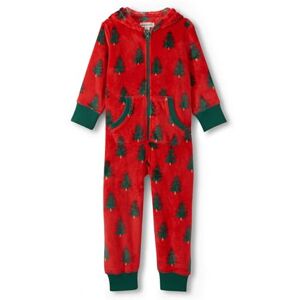 Little Blue House Family Hooded Fleece Jumpsuits Onesie, Trees On Red, 4 Years Little Blue House Family Hooded Fleece Jumpsuits Onesie, Trees On Red, 4 Years