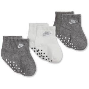 Nike Baby Ankle Gripper Socks (3 Pairs), Grey/White, 6-12 Months Nike Baby Ankle Gripper Socks (3 Pairs), Grey/White, 6-12 Months