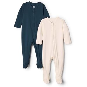Amazon Essentials x Sofia Grainge Unisex Babies' Cotton Footed Sleepsuit, Pack of 2, Ivory/Navy, 3-6 Months Amazon Essentials x Sofia Grainge Unisex Babies' Cotton Footed Sleepsuit, Pack of 2, Ivory/Navy, 3-6 Months