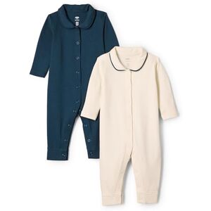 Amazon Essentials x Sofia Grainge Unisex Babies' Footless Sleepsuit, Pack of 2, Ivory/Navy, Premature Amazon Essentials x Sofia Grainge Unisex Babies' Footless Sleepsuit, Pack of 2, Ivory/Navy, Premature