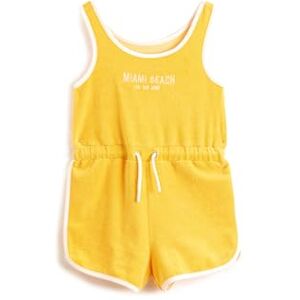 Koton Girls's Shorts Overalls Sleeveless Round Collar Towel Fabric Drawstring Dress, Yellow(155), Koton Girls's Shorts Overalls Sleeveless Round Collar Towel Fabric Drawstring Dress, Yellow(155),