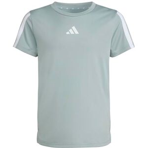 adidas Girl's Train Essentials 3-Stripes T-Shirt, Wonder Sage/White, 13-14 Years adidas Girl's Train Essentials 3-Stripes T-Shirt, Wonder Sage/White, 13-14 Years