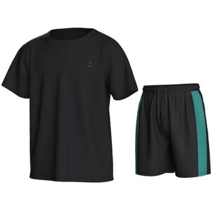 Essenclo Boys Athletic Shorts and Performance T-Shirt Crew Neck Boy Clothes Set, Summer Kids Outfit Size 3-16 (2 Pcs Set) E1002 Black 9-10 Essenclo Boys Athletic Shorts and Performance T-Shirt Crew Neck Boy Clothes Set, Summer Kids Outfit Size 3-16 (2 Pcs Set) E1002 Black 9-10