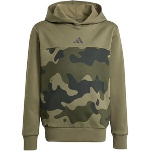 adidas Unisex Kids Seasonal Essentials Camo Fleece Hoodie Juniors, olive strata/black, 13-14 Years adidas Unisex Kids Seasonal Essentials Camo Fleece Hoodie Juniors, olive strata/black, 13-14 Years