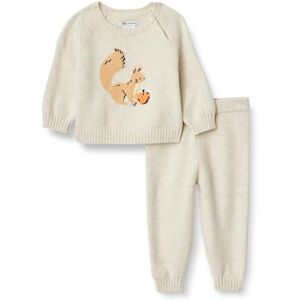 Amazon Essentials x Sofia Grainge Baby Boys' Jumper Set, Oatmeal Heather Squirrel, 6-9 Months Amazon Essentials x Sofia Grainge Baby Boys' Jumper Set, Oatmeal Heather Squirrel, 6-9 Months