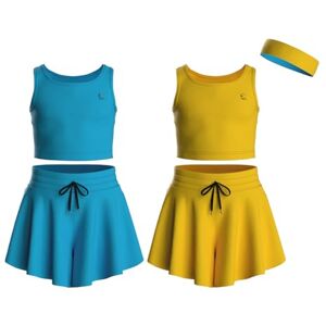 Essenclo Flowy Girls Butterfly Shorts Skirts w/Pockets & Athletic Sleeveless Tank Tops, Dance Tennis Cheer Running (5pc Set) E2106 Set-10-15-16 Essenclo Flowy Girls Butterfly Shorts Skirts w/Pockets & Athletic Sleeveless Tank Tops, Dance Tennis Cheer Running (5pc Set) E2106 Set-10-15-16