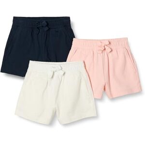 Amazon Essentials Girls' Pull-On Shorts, Pack of 3, Ivory/Navy/Pink, 5 Years Amazon Essentials Girls' Pull-On Shorts, Pack of 3, Ivory/Navy/Pink, 5 Years