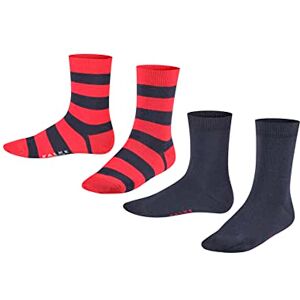 FALKE Unisex Kids Happy Stripe Multipack K So Cotton Patterned 2 Pairs Socks, Blue Marine 6120, 6-8.5 FALKE Unisex Kids Happy Stripe Multipack K So Cotton Patterned 2 Pairs Socks, Blue Marine 6120, 6-8.5