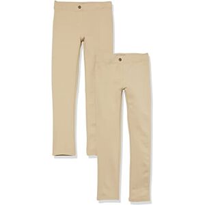 Amazon Essentials Girls' Uniform Slim-fit Ponte Knit Trousers, Pack of 2, Khaki Brown, 4 Years Amazon Essentials Girls' Uniform Slim-fit Ponte Knit Trousers, Pack of 2, Khaki Brown, 4 Years