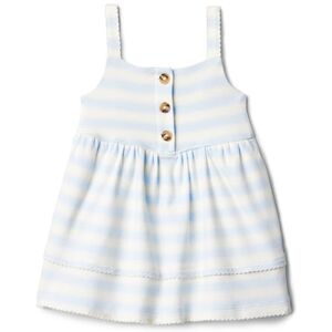 Amazon Essentials x Sofia Grainge Baby Girls' Cotton Casual Fit and Flare Dress, Pale Blue Bold Stripe, 3-6 Months Amazon Essentials x Sofia Grainge Baby Girls' Cotton Casual Fit and Flare Dress, Pale Blue Bold Stripe, 3-6 Months