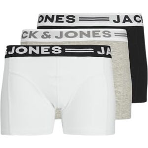 JACK & JONES Boy's Sense Trunks 3-pack Noos Jr Short, Grey (Light Grey Melange Black/White), 164 UK JACK & JONES Boy's Sense Trunks 3-pack Noos Jr Short, Grey (Light Grey Melange Black/White), 164 UK