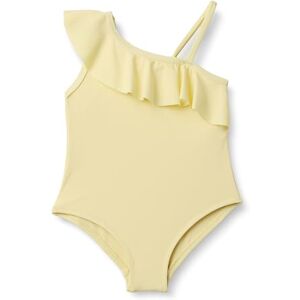 Amazon Essentials Girls' Asymmetric Frill One-Piece Swimsuit, Light Yellow, 9 Years Amazon Essentials Girls' Asymmetric Frill One-Piece Swimsuit, Light Yellow, 9 Years