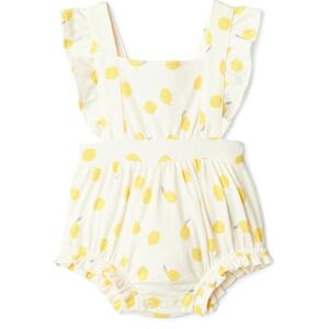 Amazon Essentials x Sofia Grainge Baby Girls' Cotton Sleeveless Romper Suit with Ruffles, Ivory Lemon, 12 Months Amazon Essentials x Sofia Grainge Baby Girls' Cotton Sleeveless Romper Suit with Ruffles, Ivory Lemon, 12 Months