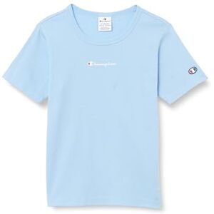 Champion Girl's Legacy Icons G-Soft Cotton 1x1 Rib Slim S/S Crewneck T-Shirt, Sky Blue, 9-10 Years Champion Girl's Legacy Icons G-Soft Cotton 1x1 Rib Slim S/S Crewneck T-Shirt, Sky Blue, 9-10 Years