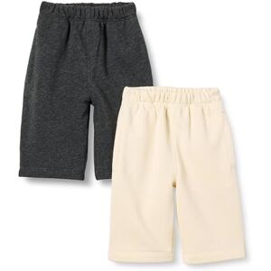 Amazon Essentials Unisex Kids' French Terry Cotton Trousers, Pack of 2, Beige/Charcoal, 2 Years Amazon Essentials Unisex Kids' French Terry Cotton Trousers, Pack of 2, Beige/Charcoal, 2 Years