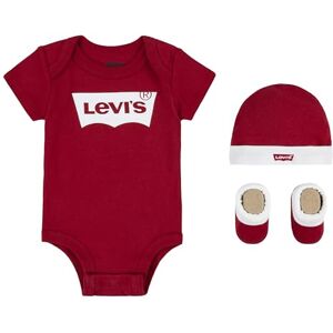 Levi's Kids Classic Batwing Infant Hat Bodysuit Bootie Set 3 Piece Baby Boys, Red, 6-12 Months Levi's Kids Classic Batwing Infant Hat Bodysuit Bootie Set 3 Piece Baby Boys, Red, 6-12 Months
