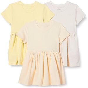Amazon Essentials Girls' Short Sleeve Jersey Dress, Pack of 3, Beige/Oatmeal Heather/Pastel Yellow, 2 Years Amazon Essentials Girls' Short Sleeve Jersey Dress, Pack of 3, Beige/Oatmeal Heather/Pastel Yellow, 2 Years
