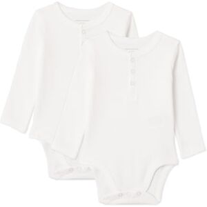 Amazon Essentials Unisex Babies' Baby Unisex 2-Pack Long-Sleeve Henley Bodysuits, White, 18 Months Amazon Essentials Unisex Babies' Baby Unisex 2-Pack Long-Sleeve Henley Bodysuits, White, 18 Months