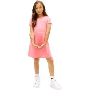 Tommy Hilfiger Girl's Essential Punto Skater Dress Ss KG0KG09149 Dresses, Pink (Tropical Blush), 12 Years Tommy Hilfiger Girl's Essential Punto Skater Dress Ss KG0KG09149 Dresses, Pink (Tropical Blush), 12 Years
