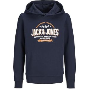 JACK & JONES JACK&JONES JUNIOR Boy's JJELOGO Sweat Hood 2 COL 24/25 NOOS MNI Sweatshirt, Navy Blazer/Print:White + MARMELADE, 104 JACK & JONES JACK&JONES JUNIOR Boy's JJELOGO Sweat Hood 2 COL 24/25 NOOS MNI Sweatshirt, Navy Blazer/Print:White + MARMELADE, 104
