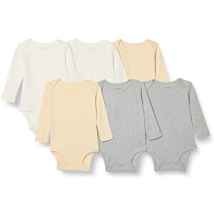 Amazon Essentials Unisex Babies' Long-Sleeve Bodysuits, Baby Vests, Pack of 6, Beige/Light Grey Heather/White, Premature Amazon Essentials Unisex Babies' Long-Sleeve Bodysuits, Baby Vests, Pack of 6, Beige/Light Grey Heather/White, Premature