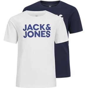 JACK & JONES JACK&JONES Junior Boys' Jjecorp Logo Tee Ss Crew Neck 2Pk Jnr T-Shirt, Navy Blazer/Pack:Navy Blazer Large Print + White Large Print, 176 JACK & JONES JACK&JONES Junior Boys' Jjecorp Logo Tee Ss Crew Neck 2Pk Jnr T-Shirt, Navy Blazer/Pack:Navy Blazer Large Print + White Large Print, 176