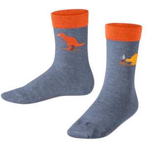 FALKE Unisex Kids Dinosaurs K So Cotton Patterned 1 Pair Socks, Blue Light Jeans 6662, 9-11.5 FALKE Unisex Kids Dinosaurs K So Cotton Patterned 1 Pair Socks, Blue Light Jeans 6662, 9-11.5