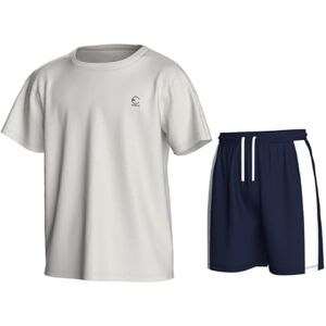 Essenclo Boys Athletic Shorts and Performance T-Shirt Crew Neck Boy Clothes Set, Summer Kids Outfit Size 3-16 (2 Pcs Set) E1002 White 11-12 Essenclo Boys Athletic Shorts and Performance T-Shirt Crew Neck Boy Clothes Set, Summer Kids Outfit Size 3-16 (2 Pcs Set) E1002 White 11-12