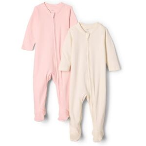 Amazon Essentials x Sofia Grainge Unisex Babies' Cotton Footed Sleepsuit, Pack of 2, Ivory/Pink, 0-3 Months Amazon Essentials x Sofia Grainge Unisex Babies' Cotton Footed Sleepsuit, Pack of 2, Ivory/Pink, 0-3 Months