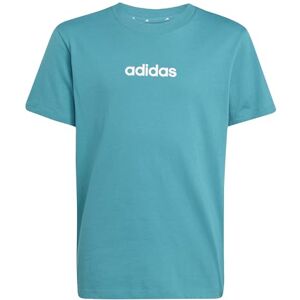 adidas Unisex Kids Essentials Linear Logo T-Shirt, Pure Teal/White, 7-8 Years adidas Unisex Kids Essentials Linear Logo T-Shirt, Pure Teal/White, 7-8 Years
