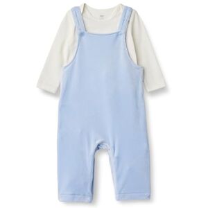 Amazon Essentials x Sofia Grainge Unisex Babies' Velour Overall and Long-Sleeve Bodysuit Set, Pack of 2, Ivory/Light Blue, 3-6 Months Amazon Essentials x Sofia Grainge Unisex Babies' Velour Overall and Long-Sleeve Bodysuit Set, Pack of 2, Ivory/Light Blue, 3-6 Months