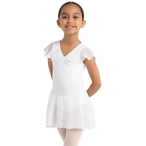 Capezio Women 11305C Flutter Sleeve Dress WHITE, Small Capezio Women 11305C Flutter Sleeve Dress WHITE, Small