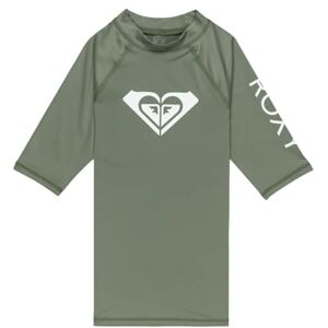 Roxy Short Sleeve Rash Vest WHOLEHEARTED SS Girls Green 10/M Roxy Short Sleeve Rash Vest WHOLEHEARTED SS Girls Green 10/M