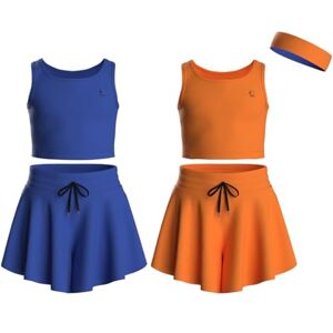 Essenclo Flowy Girls Butterfly Shorts Skirts w/Pockets & Athletic Sleeveless Tank Tops, Dance Tennis Cheer Running (5pc Set) E2106 Set-8-9-10 Essenclo Flowy Girls Butterfly Shorts Skirts w/Pockets & Athletic Sleeveless Tank Tops, Dance Tennis Cheer Running (5pc Set) E2106 Set-8-9-10