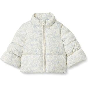 Amazon Essentials x Sofia Grainge Girls' Taffeta Puffer Jacket, Ivory Blue Outlined Blooms, 3 Years Amazon Essentials x Sofia Grainge Girls' Taffeta Puffer Jacket, Ivory Blue Outlined Blooms, 3 Years