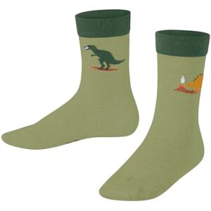 FALKE Unisex Kids Dinosaurs K So Cotton Patterned 1 Pair Socks, Green Ferngreen 7084, 9-11.5 FALKE Unisex Kids Dinosaurs K So Cotton Patterned 1 Pair Socks, Green Ferngreen 7084, 9-11.5
