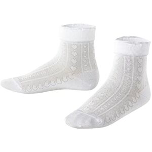 FALKE Unisex Kids Romantic Net K So Cotton Plain 1 Pair Socks, White 2000, 3-5 FALKE Unisex Kids Romantic Net K So Cotton Plain 1 Pair Socks, White 2000, 3-5